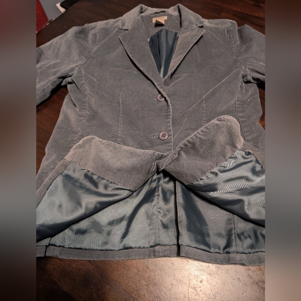 L.L. Bean Women's Lined, Velvet Blazer, Blue, Women's 6 - Picture 6 of 7